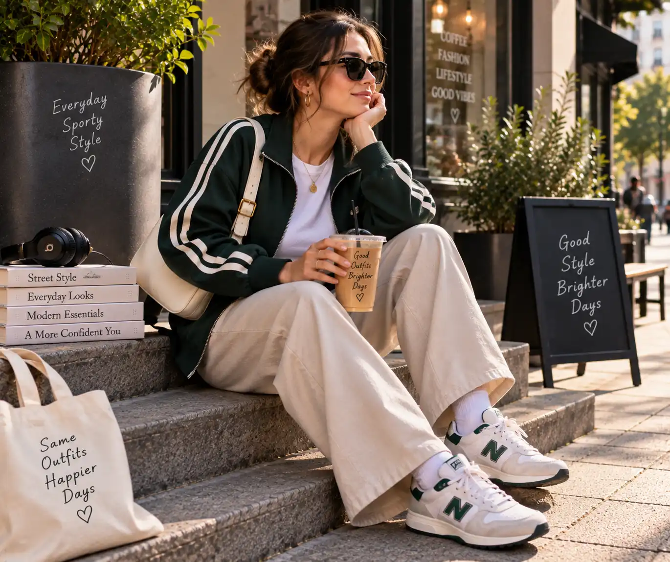 Sport-inspired casual street style outfit
