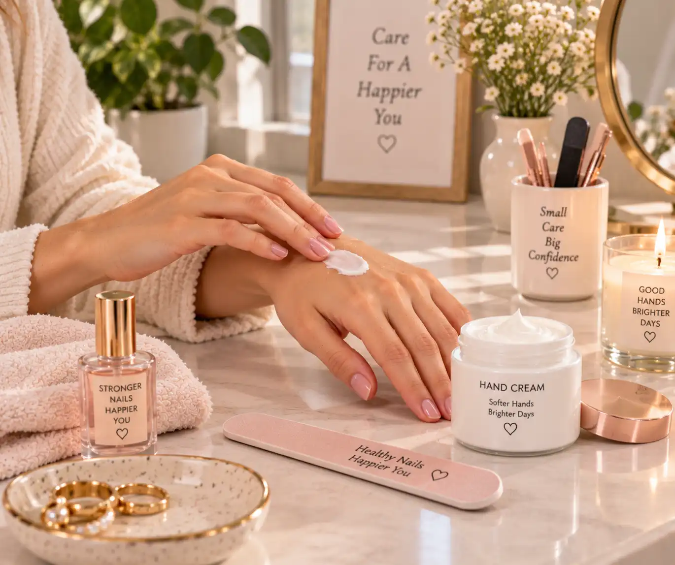 Well-groomed hands with clean natural nails