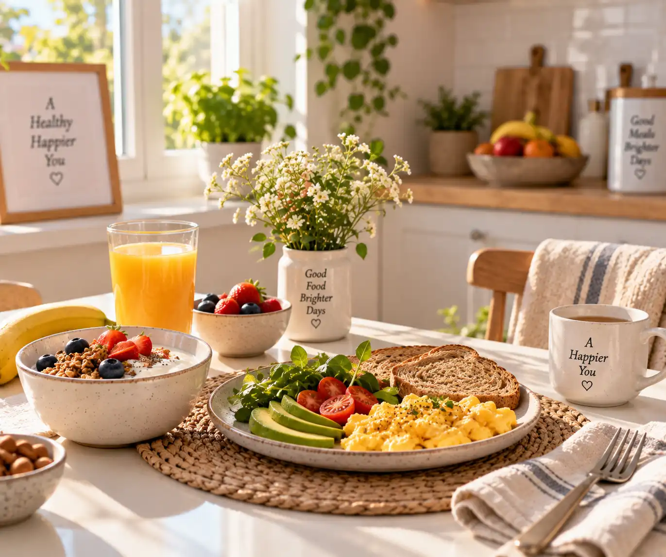 Simple breakfast prepared for a relaxed morning
