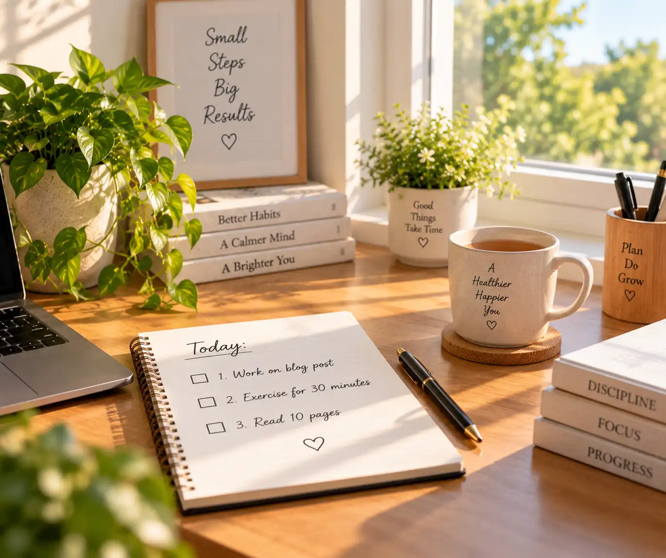 Simple daily to-do list on a notebook