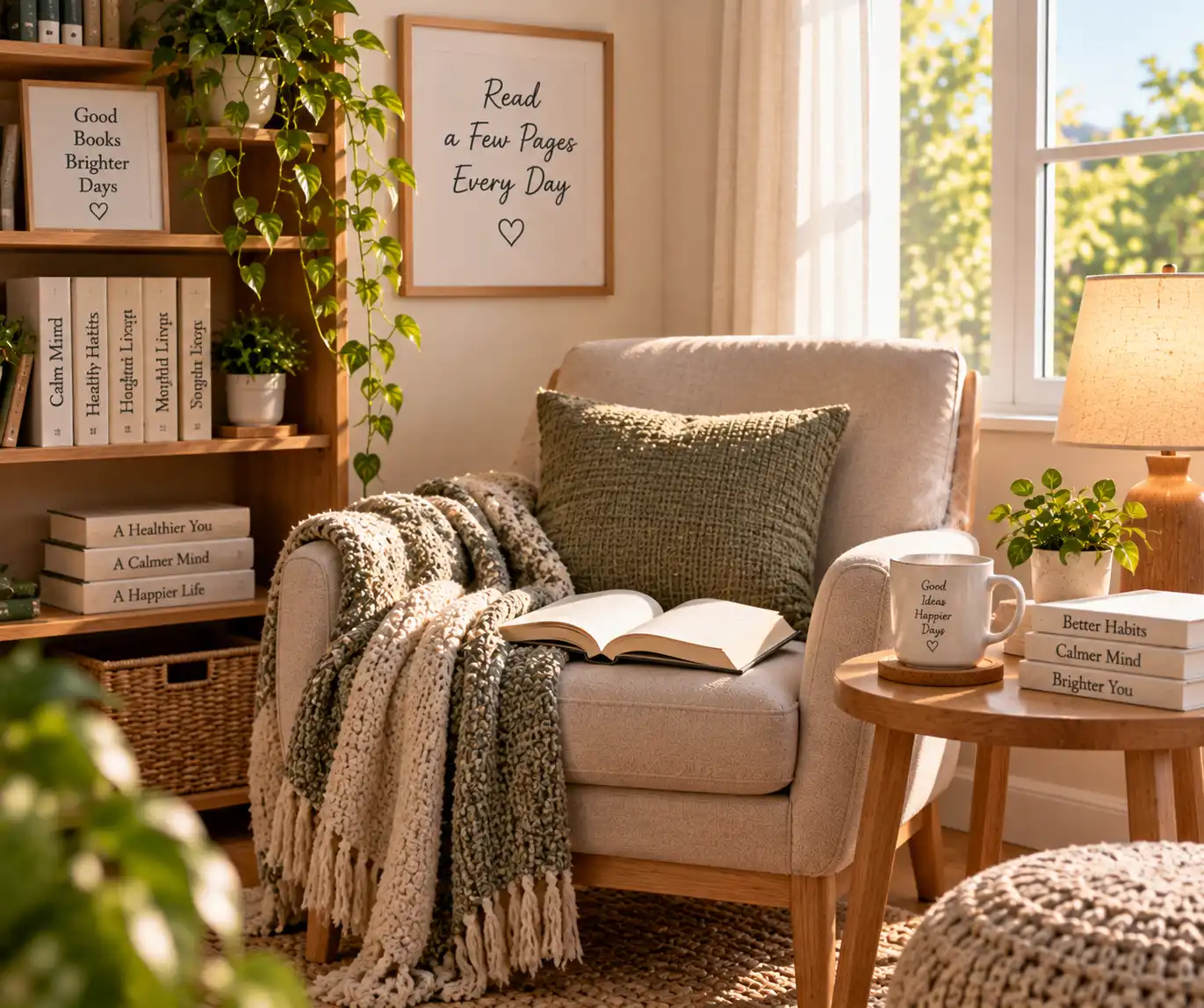 Cozy reading corner for a daily reading habit